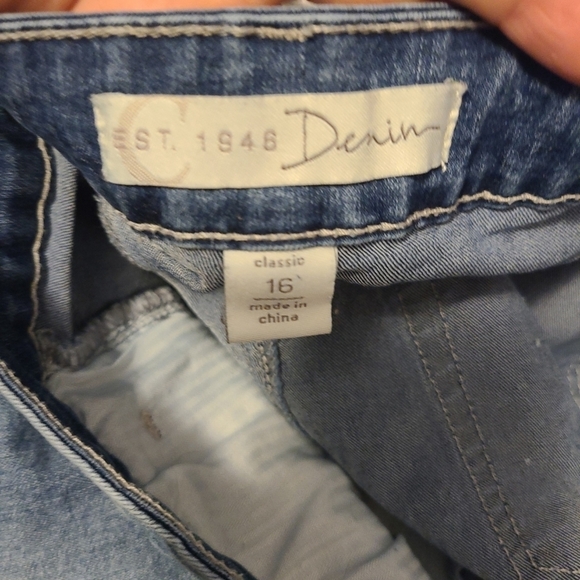 Cato Est. 1946 Denim 5 Pocket Embroidered Around‎ Hem Frayed SZ 16 - Picture 4 of 5
